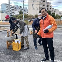 東郷町白鳥自治会の餅つき大会