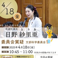 日野さりあ衆議院議員 文科委員会質疑